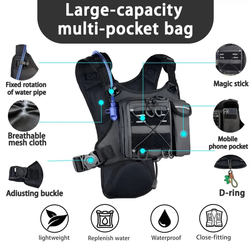 Cycling Gear Bag - ​High-Quality Tactical Vest Chest Bag with