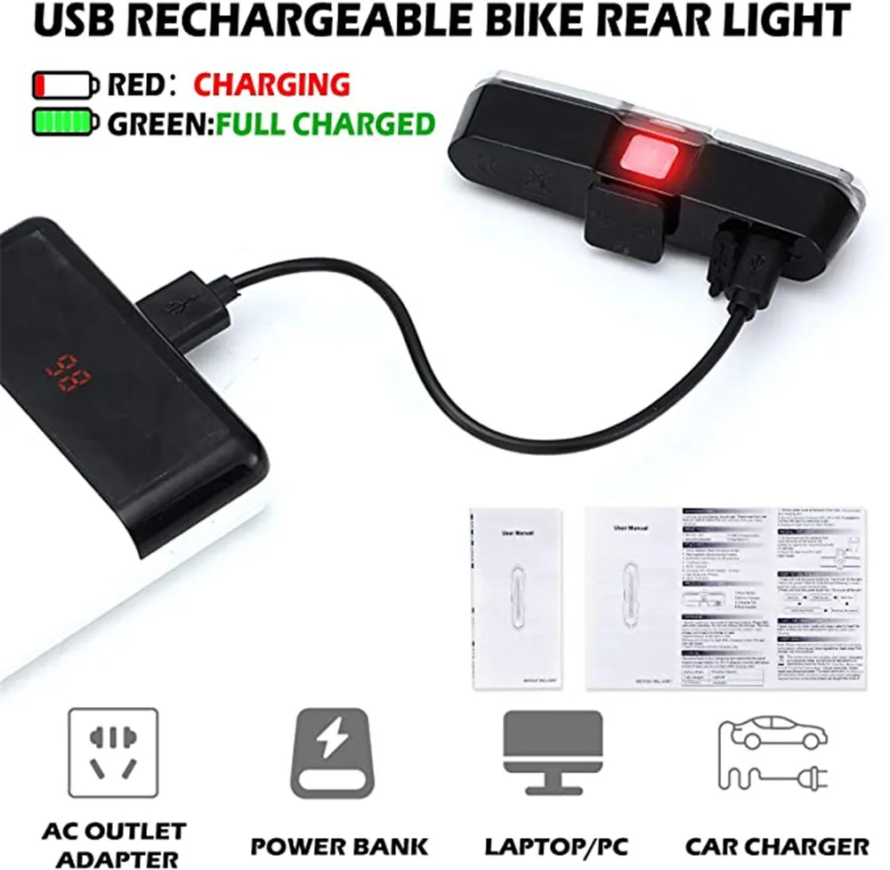 Waterproof USB Rechargeable LE - Bike Tail Light recension och pris