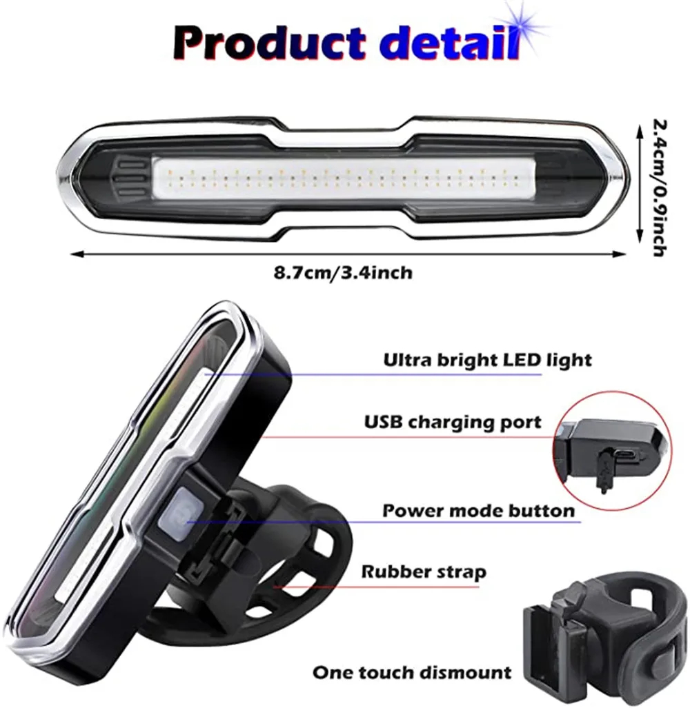 Waterproof USB Rechargeable LE - Bike Tail Light recension och pris